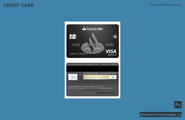 Beispielvorschau der Santander Bank Visa Signature Card (Vereinigtes Königreich)